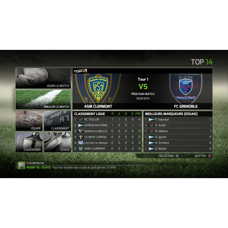 calendrier rencontres asm rugby