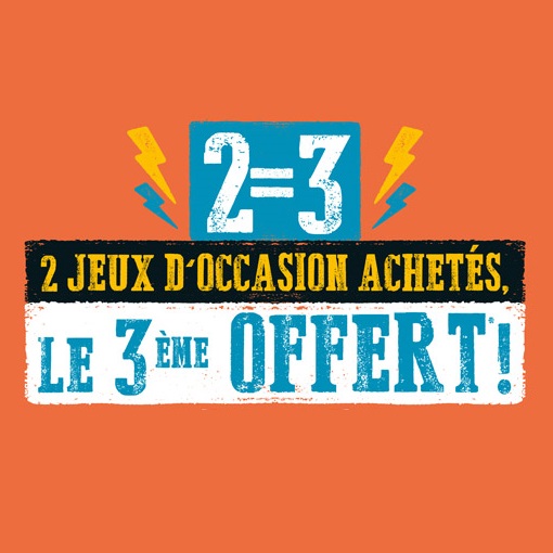 2 jeux d'occasion achetés = le 3ème offert !