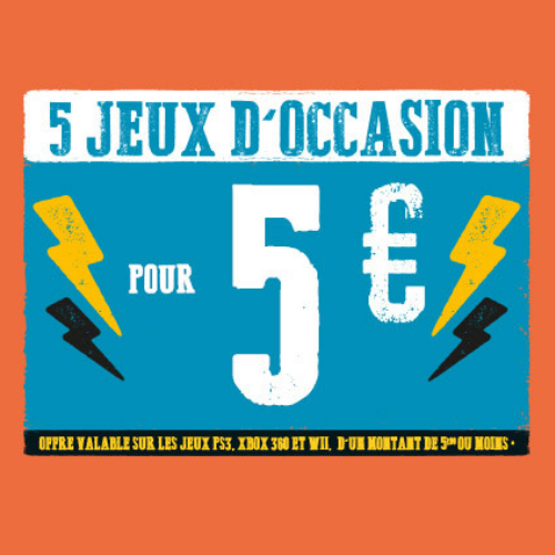 5 jeux PS3, X360 et/ou Wii (d'un prix inférieur à 5,99€) = 5 euros !